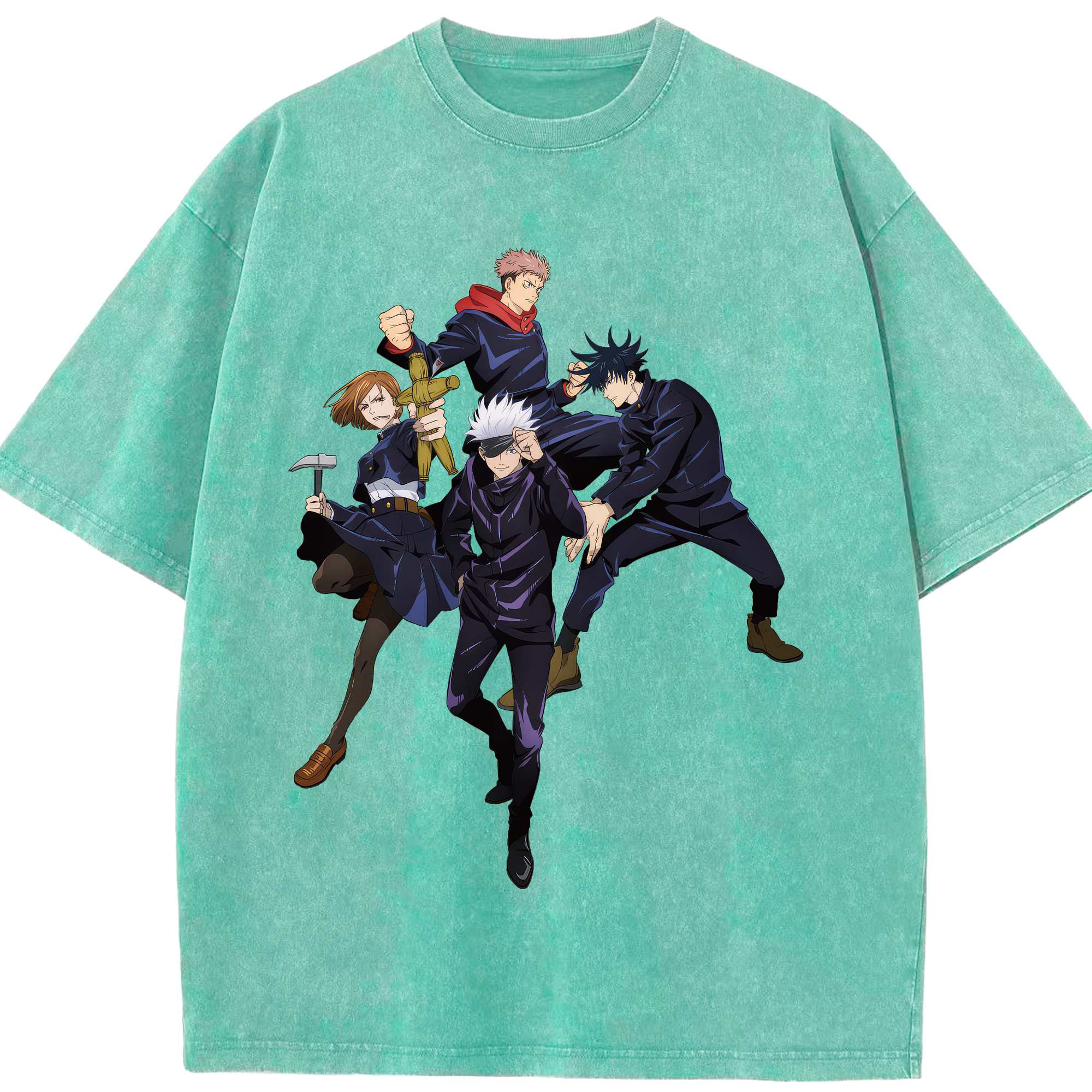 （画像用） 呪術廻戦 Jujutsu Kaisen 綿100% ヴィンテージ風 半袖Tシャツ（フロントプリント）